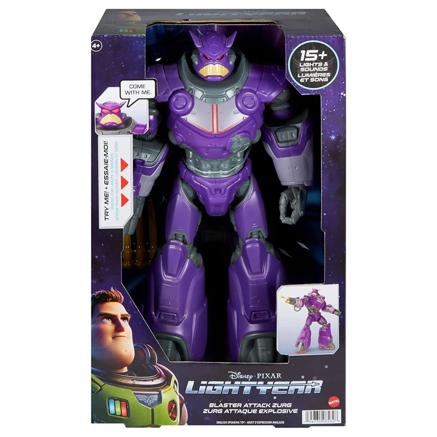 Toy Story Lightyear Blaster Attack Zurg Figure 15+ Lights Sounds 35cm 1 Toy Story Lightyear Blaster Attack Zurg Figure 15+ Lights Sounds 35cm