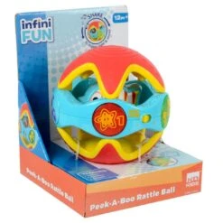 Peek-A-Boo Rattle Ball Fish Toy Lights Sounds Learn 13cm