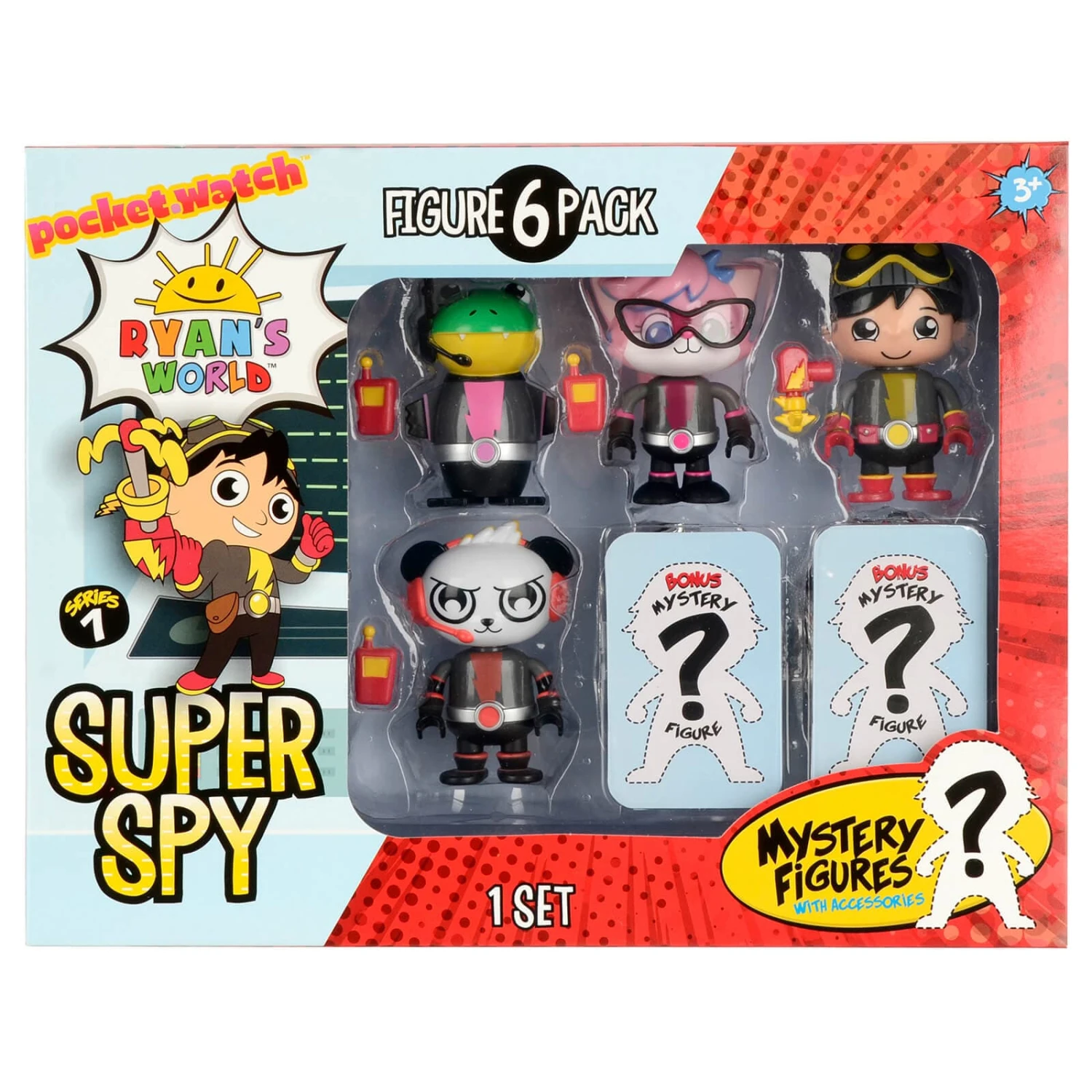 Ryan's World Super Spy Figures 6 Pack With 2 Mystery Agents 1 Ryan's World Super Spy Figures 6 Pack With 2 Mystery Agents