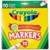 Crayola Classic Markers Broad Line Brilliant Colours 10 Pack