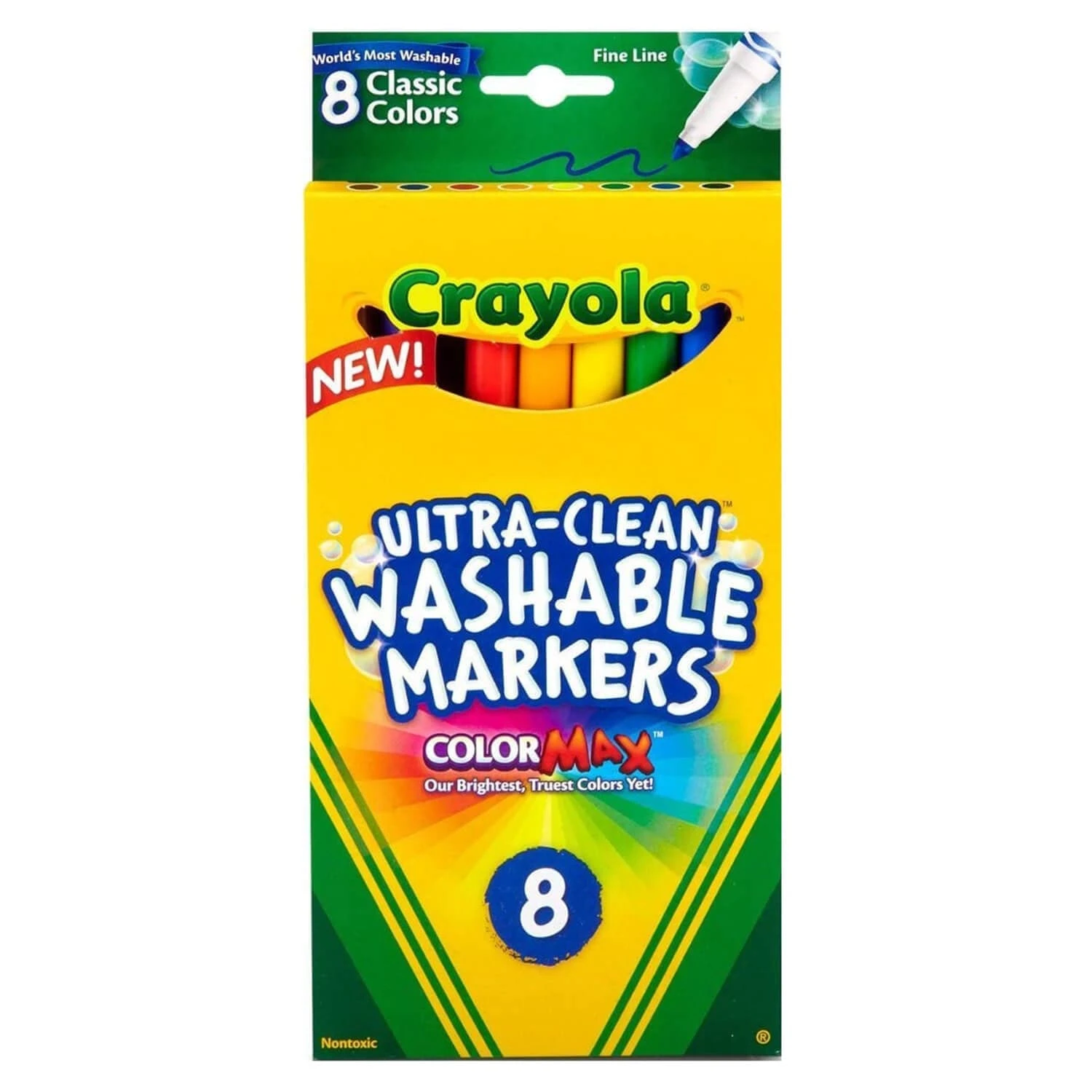 Crayola Ultra Clean Washable Markers Colour Max 8 Pack 2 Crayola Ultra Clean Washable Markers Colour Max 8 Pack - Image 2