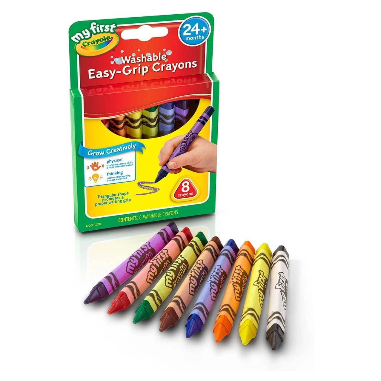 Crayola 8 Pack Washable Easy Grip Crayons Coloured 1 Crayola 8 Pack Washable Easy Grip Crayons Coloured