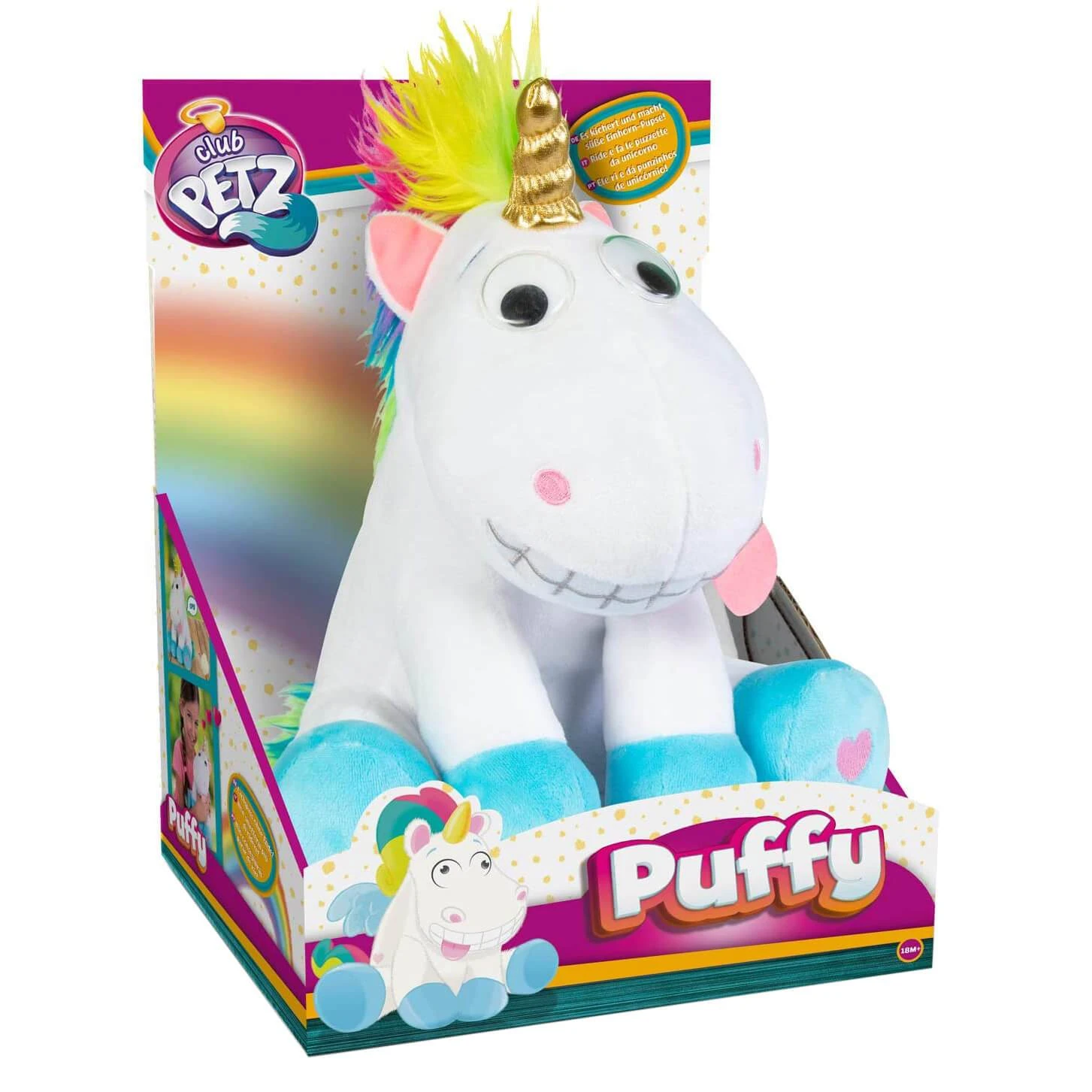 Club Petz Puffy The Funny Unicorn Moves Giggles Farts 28cm 1 Club Petz Puffy The Funny Unicorn Moves Giggles Farts 28cm