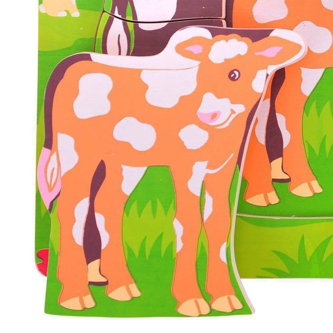 Bigjigs Chunky Puzzle Mum & Baby Cow Wooden Jigsaw Game 2 Bigjigs Chunky Puzzle Mum & Baby Cow Wooden Jigsaw Game - Image 2