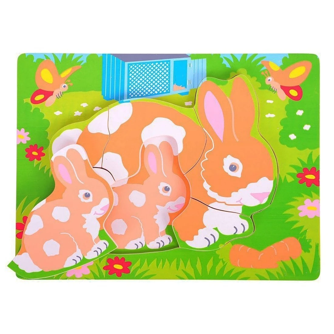 Bigjigs Chunky Puzzle Mum & Baby Rabbit Wooden Jigsaw Game 2 Bigjigs Chunky Puzzle Mum & Baby Rabbit Wooden Jigsaw Game - Image 2
