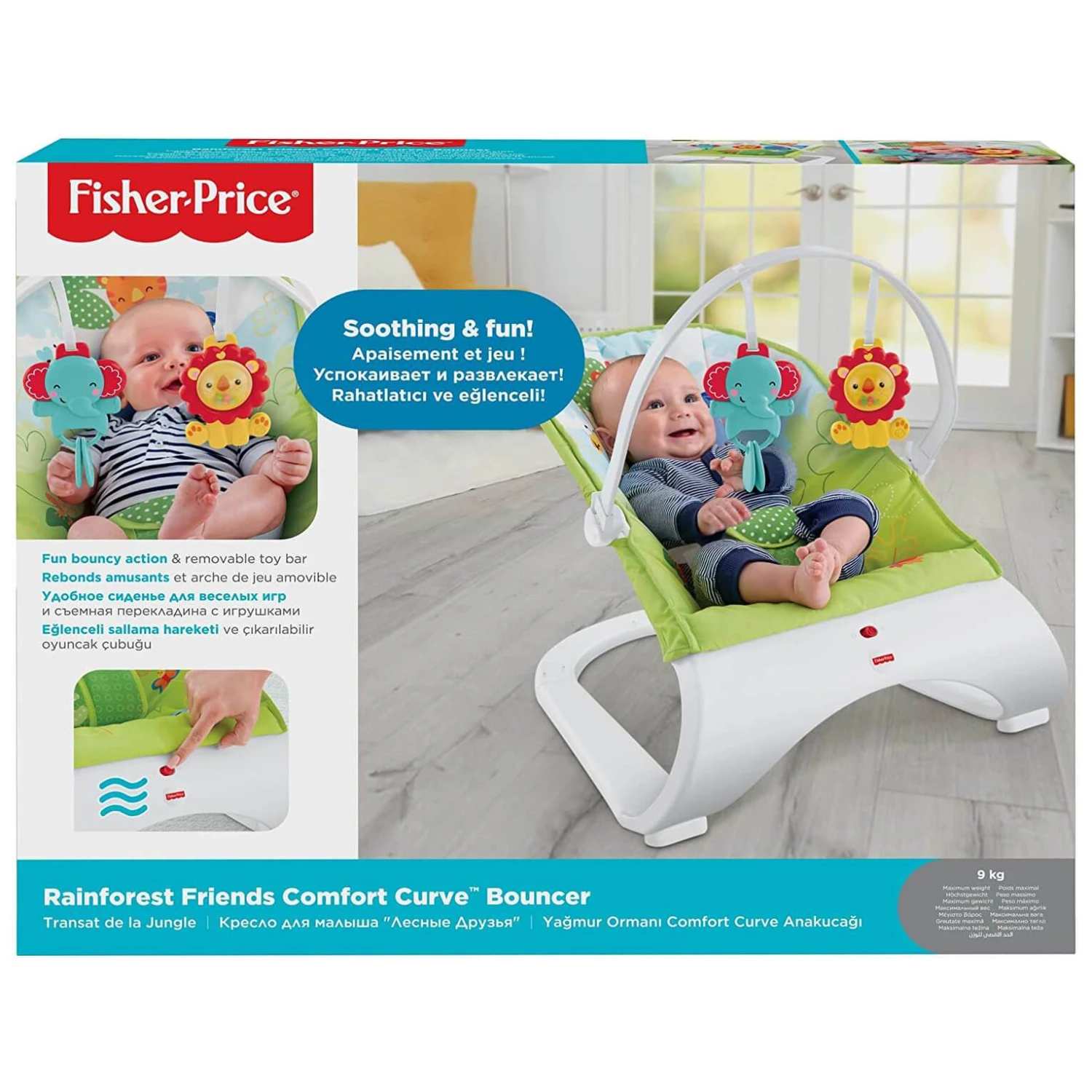 Fisher Price Curve Bouncer Seat Baby Soothe Comfort Entertain 6 Fisher Price Curve Bouncer Seat Baby Soothe Comfort Entertain - Image 6