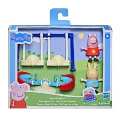 Peppa Pig Outside Fun Playground Playset Swings Seesaw 2 Figures