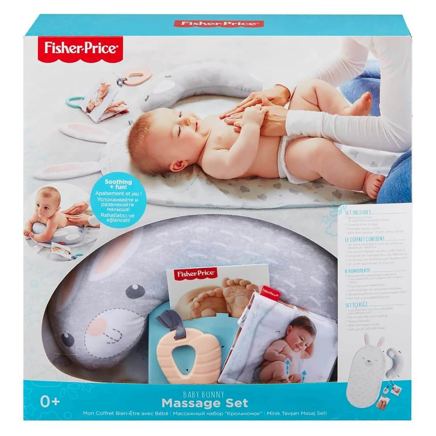 Fisher Price Baby Bunny Massage Set Soothing Fun Mat Teether 1 Fisher Price Baby Bunny Massage Set Soothing Fun Mat Teether