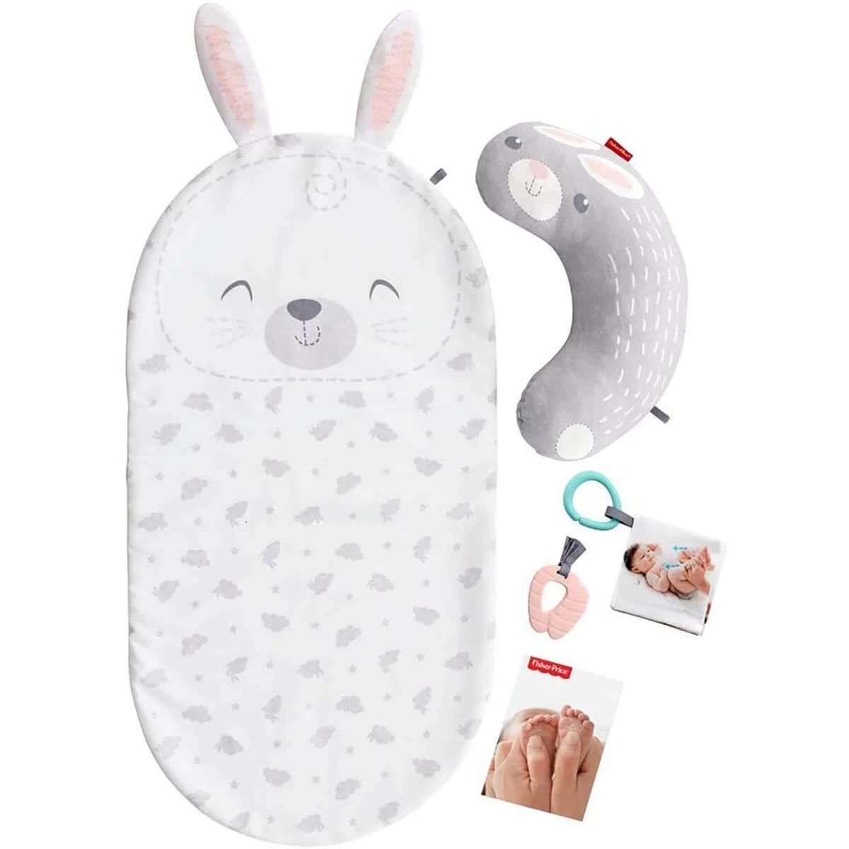 Fisher Price Baby Bunny Massage Set Soothing Fun Mat Teether 2 Fisher Price Baby Bunny Massage Set Soothing Fun Mat Teether - Image 2