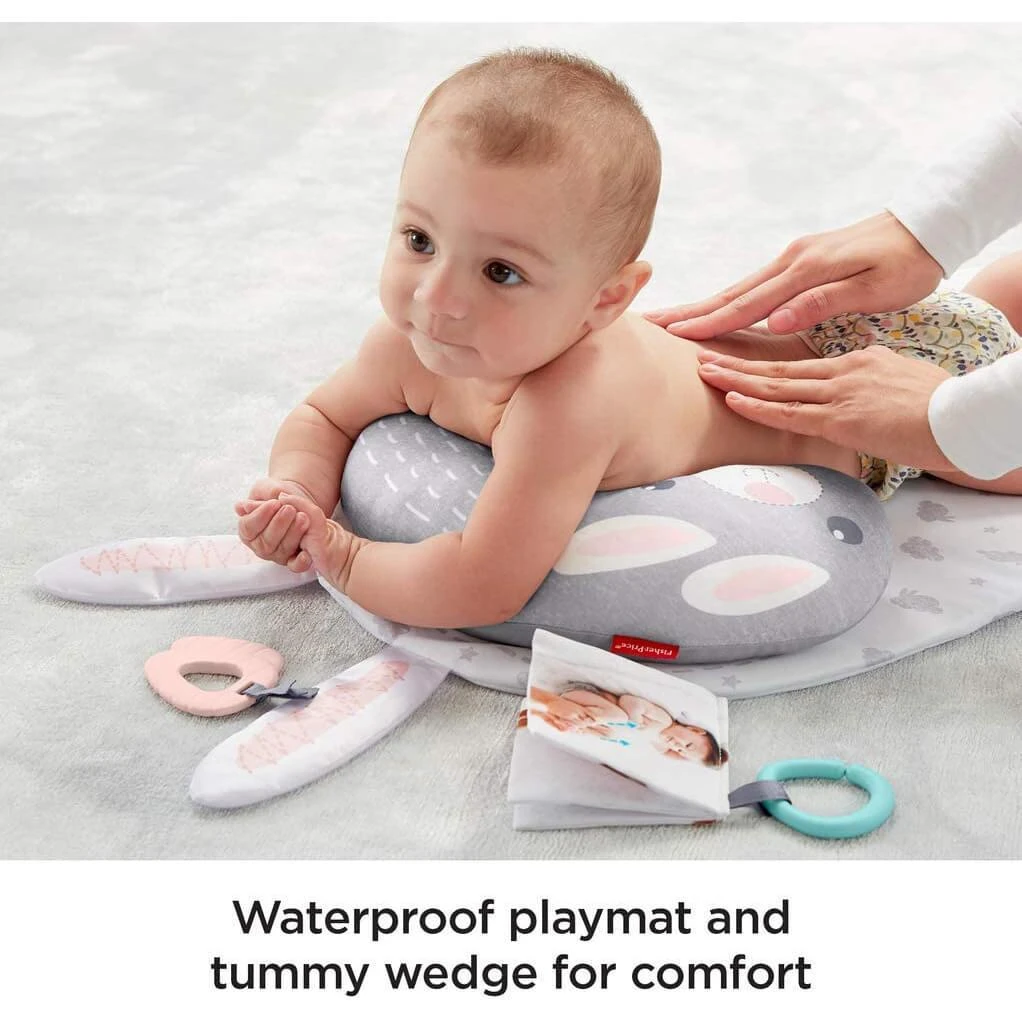 Fisher Price Baby Bunny Massage Set Soothing Fun Mat Teether 3 Fisher Price Baby Bunny Massage Set Soothing Fun Mat Teether - Image 3