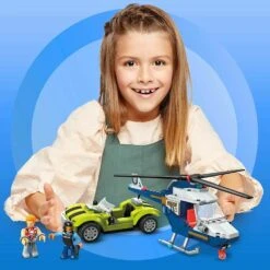 Mega Construx Police Chase Building Set Helicopter Car Age 5+ -Toy Promotion Store GRAGLK55 6123 9223 3