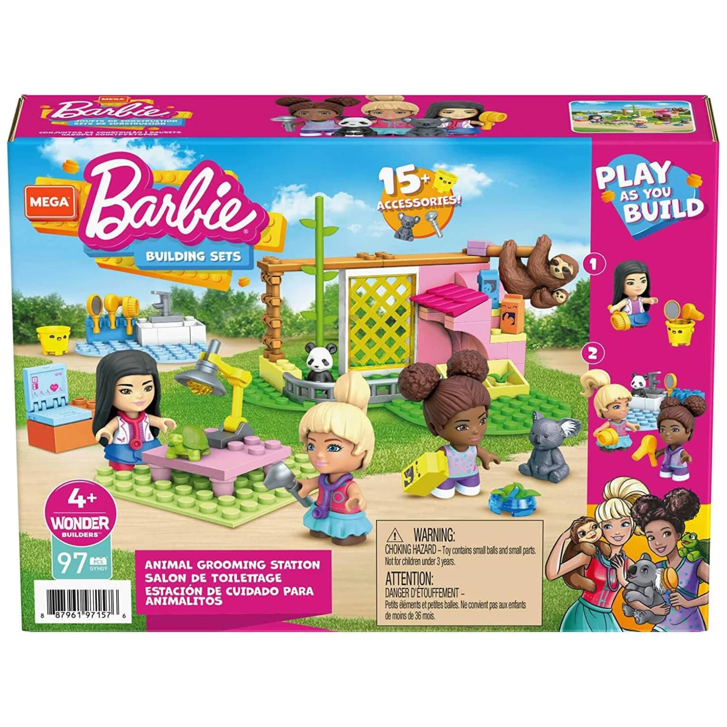 Barbie Mega Construx Building Set 3 Micro Dolls Over 90 Pieces 1 Barbie Mega Construx Building Set 3 Micro Dolls Over 90 Pieces