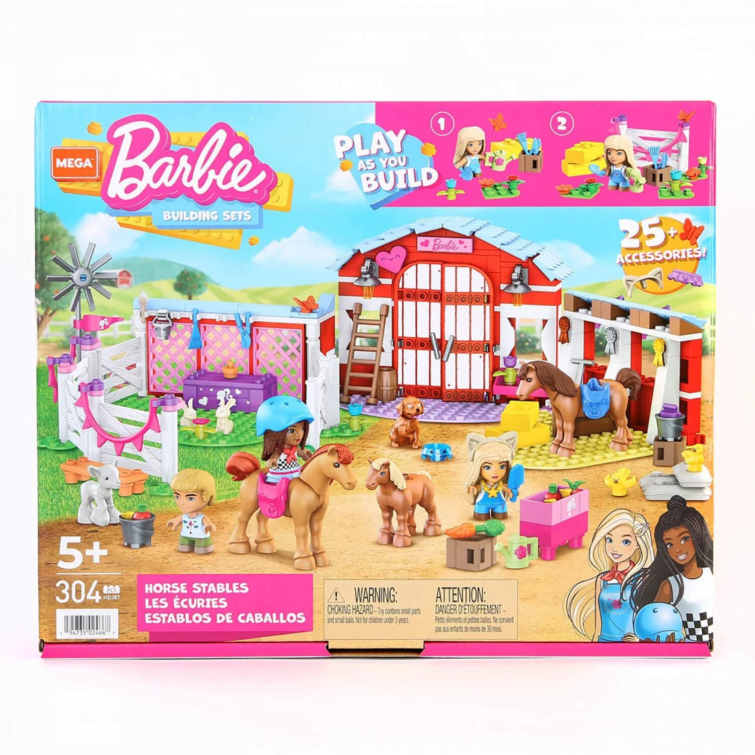 Barbie Horse Stables Mega Construx Building Set 304 Pieces 1 Barbie Horse Stables Mega Construx Building Set 304 Pieces
