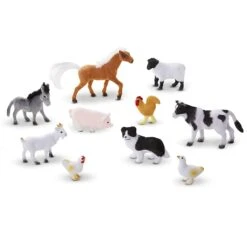 Melissa & Doug Farm Friends 10 Animals Set In Wooden Tray Barn -Toy Promotion Store HEA10594 3 opt