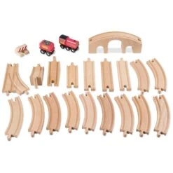 Melissa & Doug Train Set Wooden Figure 8 Track Bridge 22 Pieces -Toy Promotion Store HEA10703 2 opt