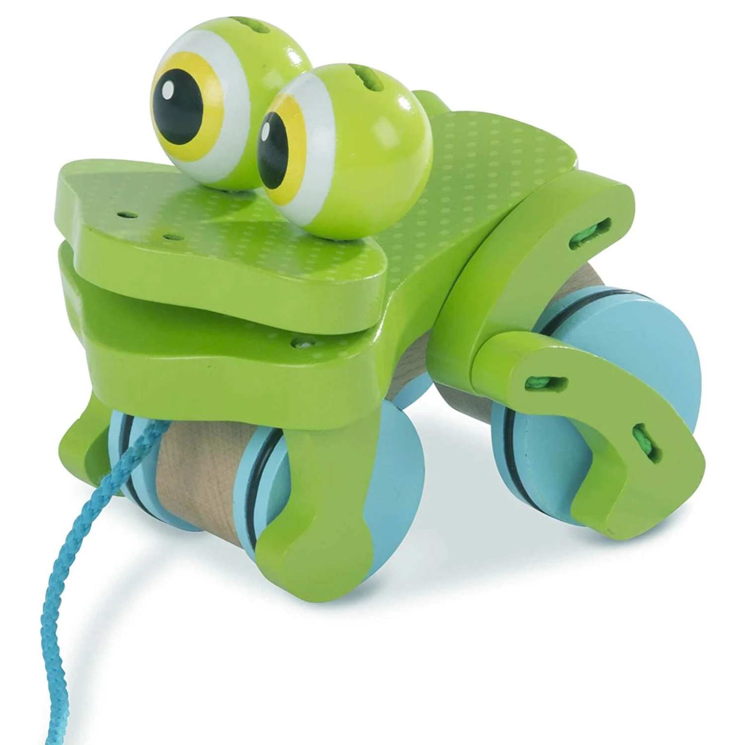 Melissa & Doug First Play Wooden Frog Pull Along Toddler Toy 3 Melissa & Doug First Play Wooden Frog Pull Along Toddler Toy - Image 3