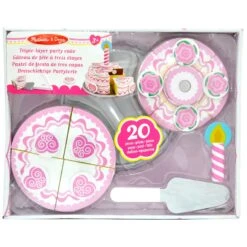Melissa & Doug Wooden Triple Layer Party Cake Play Set 20 Pieces -Toy Promotion Store HEA14069 1 opt