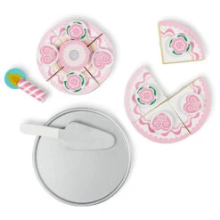 Melissa & Doug Wooden Triple Layer Party Cake Play Set 20 Pieces -Toy Promotion Store HEA14069 4 opt