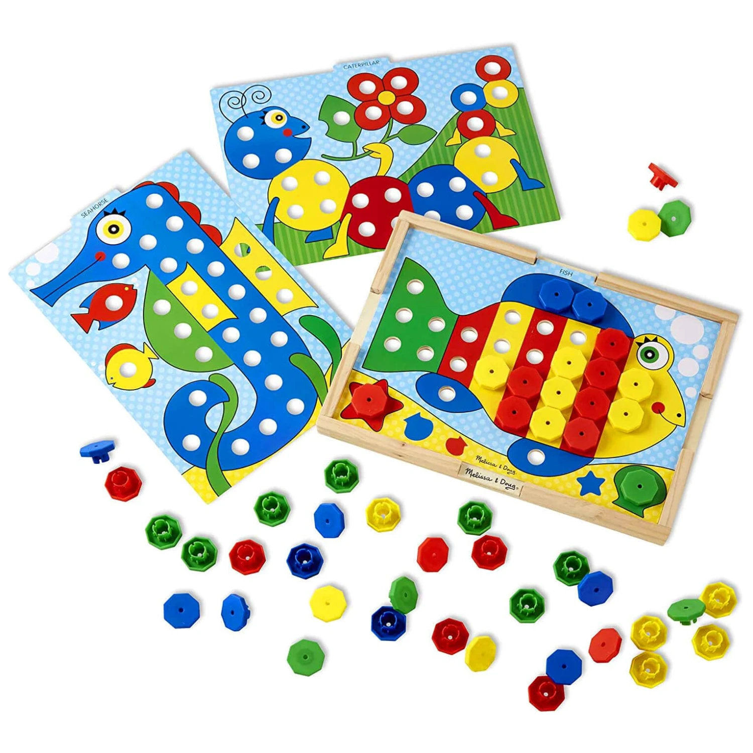 Melissa & Doug Sort & Snap Colour Match Wooden Frame Play Board 3 Melissa & Doug Sort & Snap Colour Match Wooden Frame Play Board - Image 3