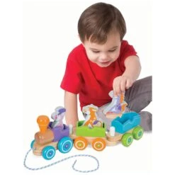 Melissa & Doug 6 Piece Wooden Pull Train Rocking Farm Animals -Toy Promotion Store HEA14608 4 opt