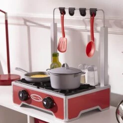 Melissa & Doug Deluxe Wooden Cooktop Set 19 Piece Play Cooker -Toy Promotion Store HEA19288 4 opt