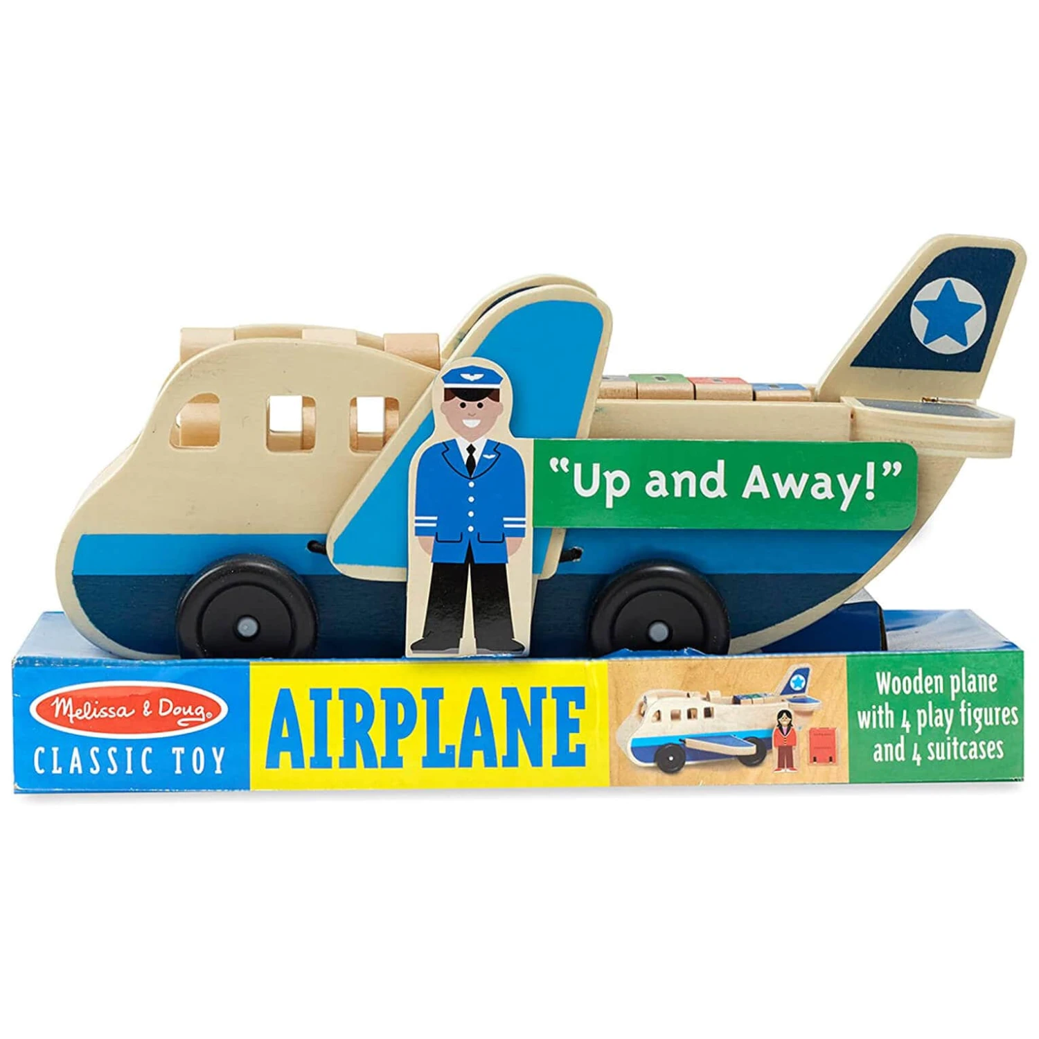 Melissa & Doug Wooden Airplane 9 Pieces Toy Figures Suitcases 1 Melissa & Doug Wooden Airplane 9 Pieces Toy Figures Suitcases