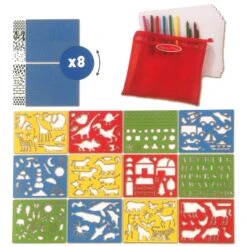 Melissa & Doug Stencil Art Activity Kit With Pouch 170+ Designs -Toy Promotion Store HEA40624 6 opt