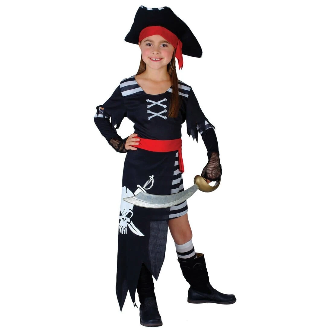 Girls Pretty Pirate Princess Fancy Dress Halloween Costume 1 Girls Pretty Pirate Princess Fancy Dress Halloween Costume