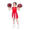 Girls Red Cheerleader Fancy Dress Halloween Costume