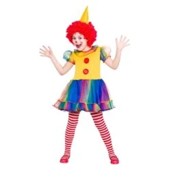 Girls Cute Little Clown Fancy Dress Halloween Costume
