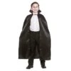 Childrens Deluxe Black Satin Cape Fancy Dress Up Accessory