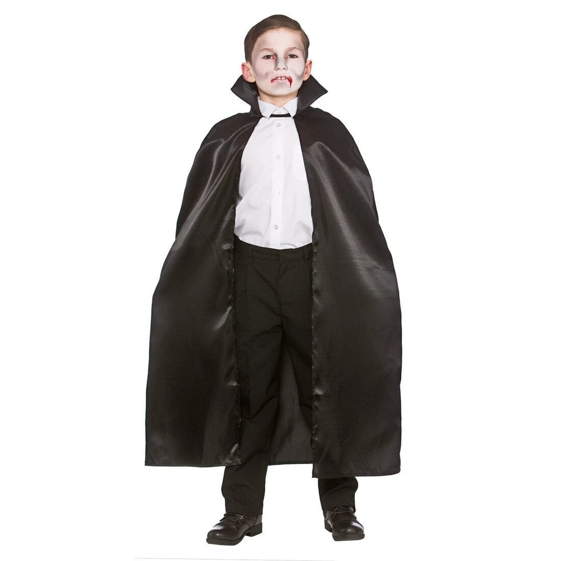 Childrens Deluxe Black Satin Cape Fancy Dress Up Accessory 1 Childrens Deluxe Black Satin Cape Fancy Dress Up Accessory