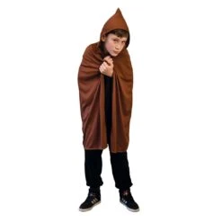 Childrens Hooded Brown Cape Halloween Costume Accessory